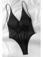 Angelsin V Yaka Sırt Dekolteli Brazilian Kesim Mayo MS 4361  Siyah detay görünüm