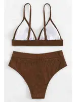 Yüksek Bel Tasarım Bikini Altı Kahverengi Angelsin MS43788 Kahverengi farklı açı