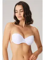 Balenli Destekli Dolgulu Askısız Straplez Sırtı Şeffaf Sırt Dekoltesi Sütyeni Anıl 3689 Beyaz