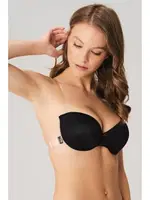 Balenli Destekli Dolgulu Askısız Straplez Sırtı Şeffaf Sırt Dekoltesi Sütyeni Anıl 3689 Siyah görsel 7