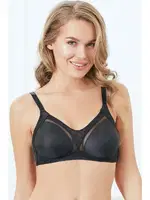 Balenli Desteksiz Dolgusuz Toparlayıcı Dantelli Küçültücü Sütyen Anıl 3705 Siyah