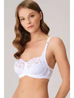 Balenli Desteksiz Dolgusuz Toparlayıcı Günlük Klasik Dantelli Küçültücü Sütyen Anıl 3215 Beyaz detay görünüm