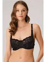 Balenli Desteksiz Dolgusuz Toparlayıcı Günlük Klasik Dantelli Küçültücü Sütyen Anıl 3215 Siyah görsel 4