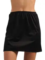 Anıl Dantelsiz Diz Üstü Jüpon 615 Siyah görsel 6