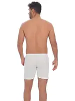 Erkek Pamuklu Klasik Uzun Paça Bokser Anıl 0017 Beyaz detay görünüm