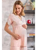 Anıl Hamile Sabahlık ve Pijama Takım 9603 Pembe görsel 4