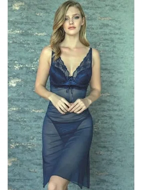 Anıl Anıl Tüllü Ve Dantelli Gecelik Takım 5720 - Alternatif Görünüm