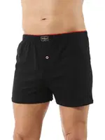 Siyah Erkek Şardonlu Pamuklu Düğmeli Penye Boxer Özkan 0041 Siyah