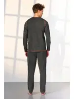 Antrasit Kırçıllı Erkek Pijama Takımı Doreanse 25K4541 detay görünüm