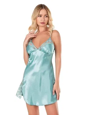 Ahu Lingerie Aqua Saten Gecelik Ahu Lingerie Primoda 8117 - Alternatif Görünüm