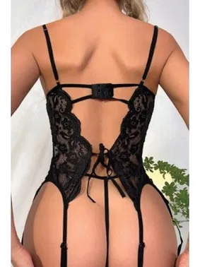 For Dreams Arkadan Bağcıklı Fantezi Jartiyer Takım For Dreams 8460 - Alternatif Görünüm