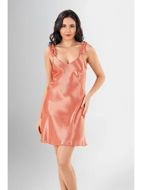 Ahu Lingerie Askıları Büzgülü 2Li Kısa Gecelik Sabahlık Takımı Ahu Loriva 1962 - Alternatif Görünüm