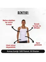 Askılı Beyaz Erkek Atlet  Darkzone DZN7101 farklı açı