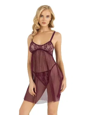 Ahu Lingerie Askılı Kısa Transparan Tül Gecelik Ahu Primoda 4206