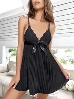 Askılı Siyah Erotik Kadın Gecelik Pink Night 3448 Siyah