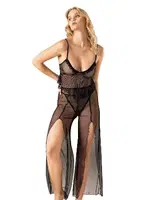 Askılı Yırtmaçlı File Takım Ahu Primoda 4255 Siyah