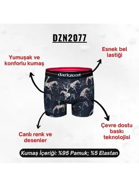 Darkzone At Desenli Erkek Boxer (Dijital Baskılı) Darkzone DZN2077 - Alternatif Görünüm