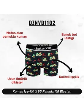Darkzone Avakado Çift Desenli Sevgililer Günü Erkek Boxer Darkzone DZNVD1102 - Alternatif Görünüm