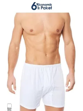 Lüx DRM Avantajlı 6 Adet Pamuk Rahat Erkek Paçalı Külot %100 Pamuk Lüx DRM 6021