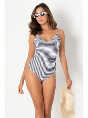 DOREMI Ayarlanabilir Askılı Sırt Dekolteli Çizgili Mayo DoReMi 002-000999 - Alternatif Görünüm