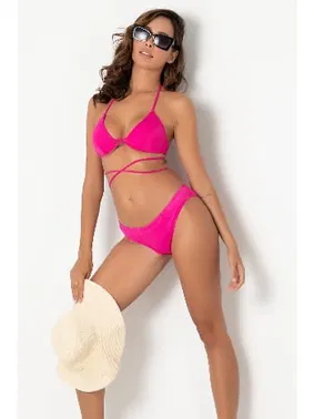 DOREMI Bağlama Detaylı Fuşya Normal Bel Bikini Takım DoReMi 002-001006