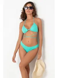 DOREMI Bağlama Detaylı Normal Bel Mint Yeşili Bikini Takım DoReMi 002-001007