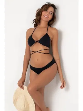 DOREMI Bağlama Detaylı Normal Bel SiyahBikini Takım DoReMi 002-001001 - Alternatif Görünüm