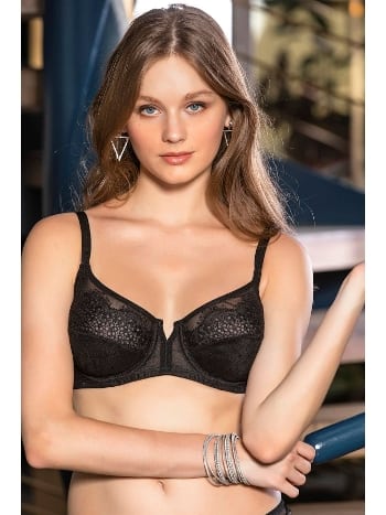 Siyah Balenli Dantelli Sütyen Gallipoli MGP11400