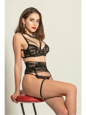 Gallipoli Balenli Dantel Sütyen Jartiyer Ve String Takım Gallipoli MGP6222 - Alternatif Görünüm