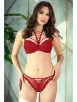 Balenli Destekli Dolgulu Askıları Çıkabilen Aksesuarlı Dantelli Sütyen ve Slip Takım 4800