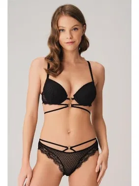 Anıl Balenli Destekli Dolgulu Puantiyeli Dantelli Sütyen Slip Takım Anıl 4828