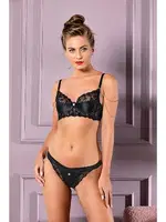 Balenli Kapsız Zincir Detaylı Sütyen Külot Takımı Gallipoli MGP31741 Siyah