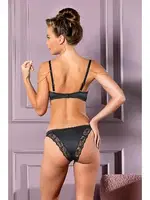 Balenli Kapsız Zincir Detaylı Sütyen Külot Takımı Gallipoli MGP31741 Siyah detay görünüm