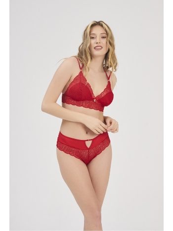 Balensiz Desteksiz Kırmızı Kadın Sütyen Takım Moonlight 8008