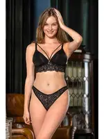 Balensiz Kaplı Bralet Sütyen Slip Külot Takım Siyah Gallipoli MGP31351 Siyah