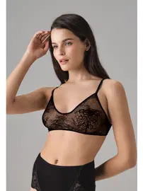 Doreanse Balensiz Siyah Transparan Dantel Kadın Sütyen Doreanse 5643