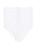 Bambu Beyaz 6'lı Paket Bikini Kadın Külot Yıldız 3910 Beyaz