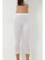 Bambu Beyaz Kadın Diz Alti Kapri Tayt Arma Yıldız 3712 Beyaz görsel 5