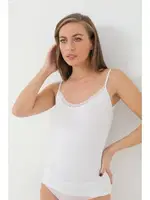 Bambu Beyaz V Yaka İp Askılı Dantelli Atlet Arma Yıldız 3704 - 2 ADET Beyaz görsel 4