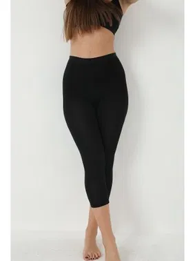 Arma Yıldız Bambu Siyah Diz Altı Kapri Tayt Arma Yıldız 3712