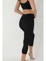 Bambu Siyah Diz Altı Kapri Tayt Arma Yıldız 3712 Siyah görsel 4