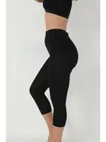 Bambu Siyah Diz Altı Kapri Tayt Arma Yıldız 3712 Siyah görsel 6