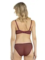 Basic Tül Çapraz Boş Cup Sütyen Takım Fabony 4190 Bordo detay görünüm