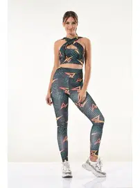 Derya Kurşun Şimşek Baskılı Büstiyer Tayt Takım Derya Kurşun 531