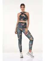 Şimşek Baskılı Büstiyer Tayt Takım Derya Kurşun 531