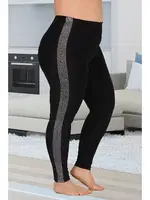 Battal Beden Kadın Tayt Yanları Şeritli Lady 1100