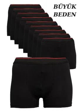 Arma Yıldız Battal Büyük Beden Siyah Boxer 10lu Paket Arma Yıldız 9177 - 10 ADET