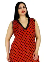 Battal Kısa ve Geniş Kol Tunik Lady 6788 Kırmızı detay görünüm