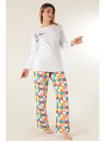 Bayan Pijama Takımı Miorre 001-015133 Beyaz detay görünüm