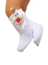 Daymod Bebek Romina File Bebekli Dizaltı Çorap Beyaz Daymod D2223011